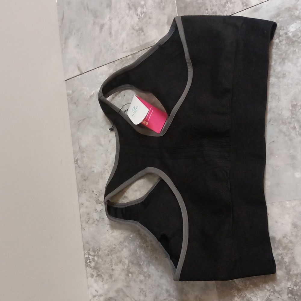 Women's Size XXXL High Impact Racerback Sports Bra Padded Black - Picture 7 of 10